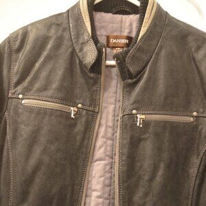 DANIER  - Black Roughout Leather  Biker Jacket  Size M